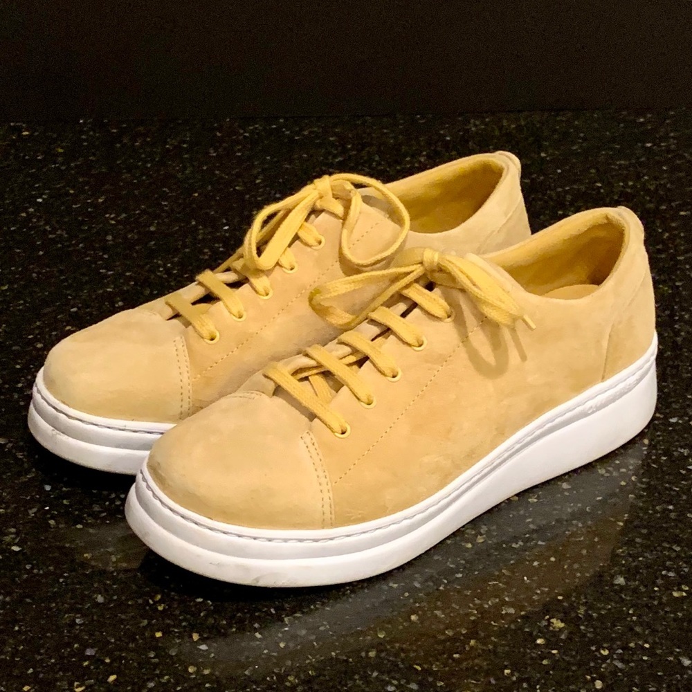 Camper yellow Suede Runner Up Shoes. Size 40/US10